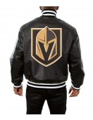 Vegas Golden Knights Varsity Black Leather Jacket