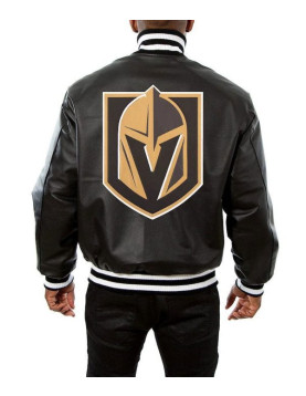 Vegas Golden Knights Varsity Black Leather Jacket