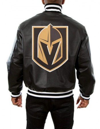 Vegas Golden Knights Varsity Black Leather Jacket