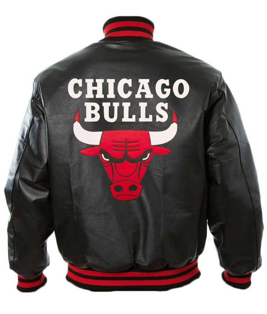 VINTAGE CHICAGO BULLS LEATHER JACKET, CHICAGO BULLS JACKET