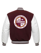 Washington Commanders Letterman White and Maroon Jacket