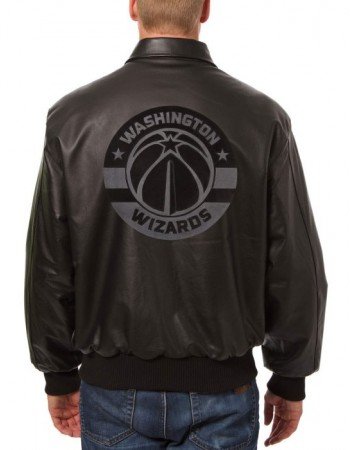 Washington Wizards Bomber Black Leather Jacket