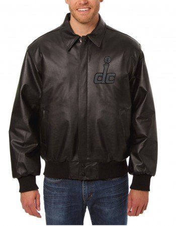 Washington Wizards Bomber Black Leather Jacket