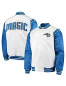 White/Blue Orlando Magic Renegade Varsity Satin Jacket