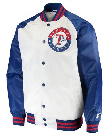White/Blue Texas Rangers Clean-Up Hitter Jacket