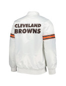 White Cleveland Browns The Power Forward Satin Jacket