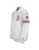 White Houston Oilers Retro Satin Jacket