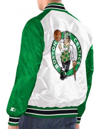 White/Kelly Green Boston Celtics Renegade Varsity Satin Jacket
