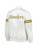 White Pittsburgh Steelers The Power Forward Satin Jacket