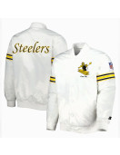 White Pittsburgh Steelers The Power Forward Satin Jacket