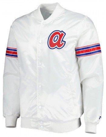 White Power Forward Atlanta Braves Satin Jacket