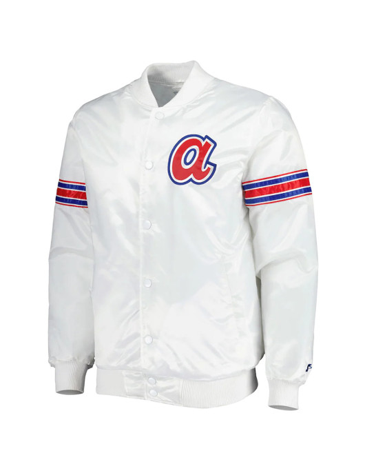 White Power Forward Atlanta Braves Satin Jacket