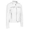 White Zipper Pockets Leather Jacket White Zipper Pockets Leather Jacket