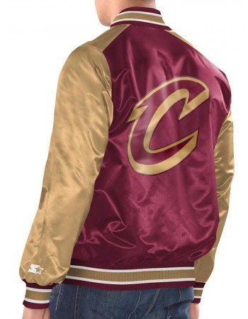 Wine/Gold Cleveland Cavaliers Renegade Varsity Satin Jacket