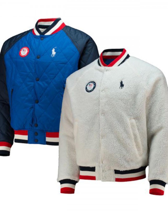Winter Olympics Team USA 2022 Reversible Raglan Varsity Jacket