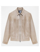 With Love Season 2 Desmond Chiam Beige Leather Jacket