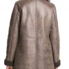 Women Asymmetrical Zip Shearling Leather Coat