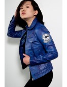 Women Future Trunks Capsule Corp Dragon Ball Purple Blue Leather Jacket