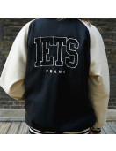 Women's White and Black Iets Frans Bomber Jacket