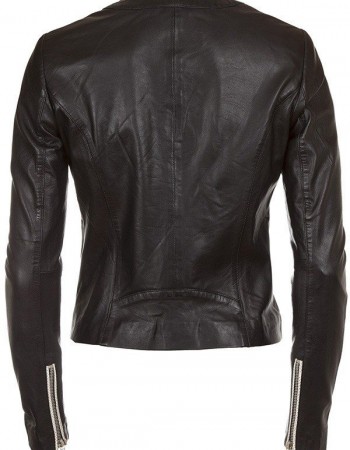 Womens Fashion Designer Leather Jacket Black and White