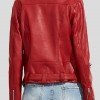 Womens Wear Red Leather Biker Jacket
