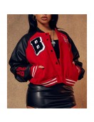 Women’s Chicago Bulls Cropped Red Varsity Jacket