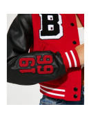 Women’s Chicago Bulls Cropped Red Varsity Jacket