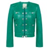 Women’s Jayde Collarless Black Leather Jacket