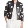 Women’s Maje Heart Motorcycle Leather Jacket