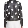 Women’s Maje Heart Motorcycle Leather Jacket
