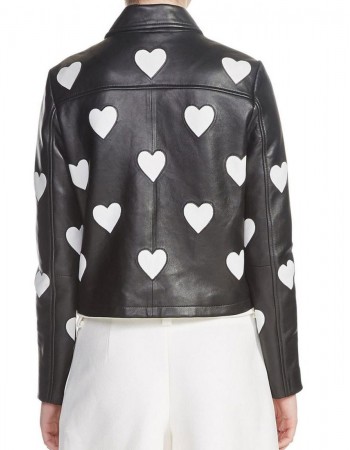 Women’s Maje Heart Motorcycle Leather Jacket
