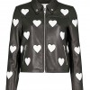 Women’s Maje Heart Motorcycle Leather Jacket