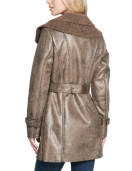 Women’s Mid-Length Shearling Duster Trench Coat