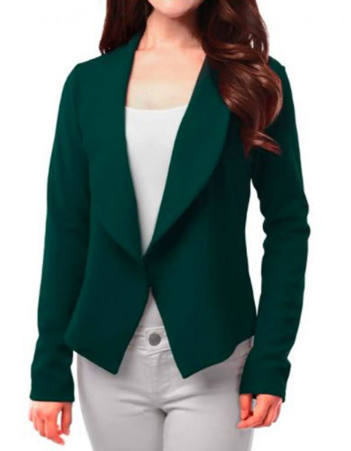 Women’s Open Front Hunter Green Wool Jacket