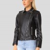 Women’s Studded Leather Motorcycle Jacket