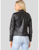Women’s Studded Leather Motorcycle Jacket