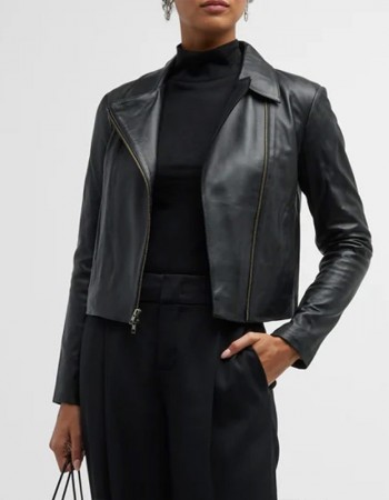 Women’s Vince Zip Front Leather Jacket