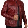 Wyoming Mens Wine Leather Jacket Wyoming Mens Wine Leather Jacket