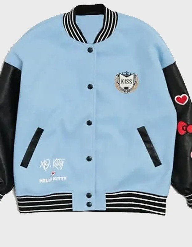 XO Kitty Hello Kitty Blue Wool Varsity Jacket