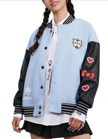 XO Kitty Hello Kitty Blue Wool Varsity Jacket