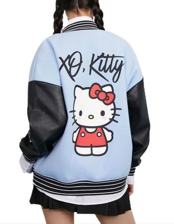 XO Kitty Hello Kitty Blue Wool Varsity Jacket