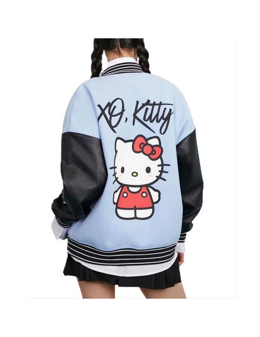 XO Kitty Hello Kitty Blue Wool Varsity Jacket