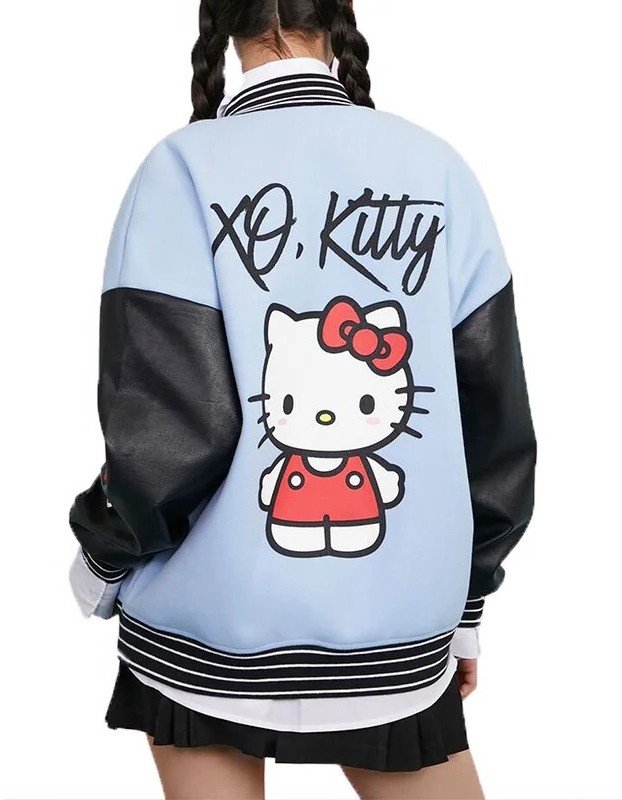 XO Kitty Hello Kitty Blue Wool Varsity Jacket