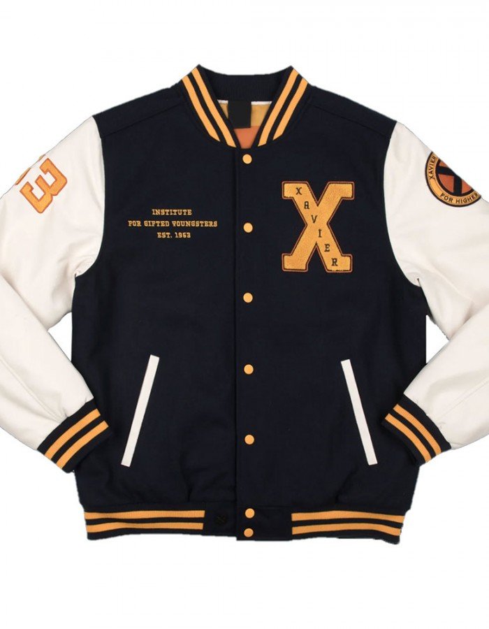 Xavier Institute Black and White Varsity Jacket