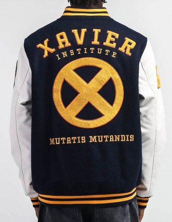 Xavier Institute Black and White Varsity Jacket
