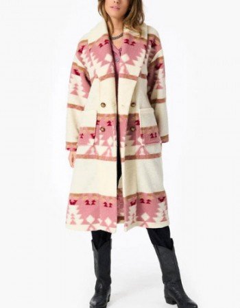 Yellowstone S05 Beth Dutton Pink Printed Coat