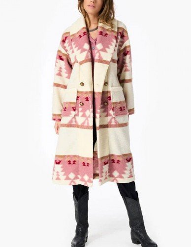 Yellowstone S05 Beth Dutton Pink Printed Coat