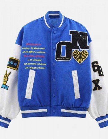 Zero Fighter Dinosaur Skeleton T-Rex Letterman Jacket