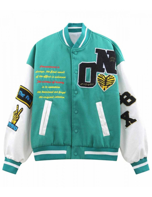 Zero Fighter Dinosaur Skeleton T-Rex Letterman Jacket