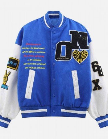 Zero Fighter T-Rex Dinosaur Skeleton Varsity Jacket